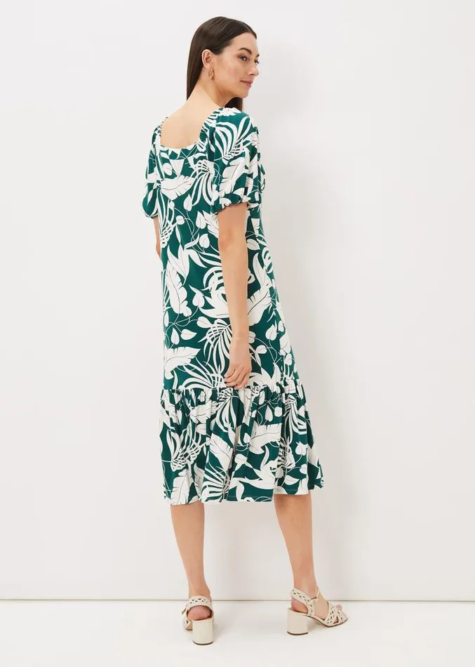 Aayra Palm Print Midaxi Dress Peacock Women Phase Eight Dresses