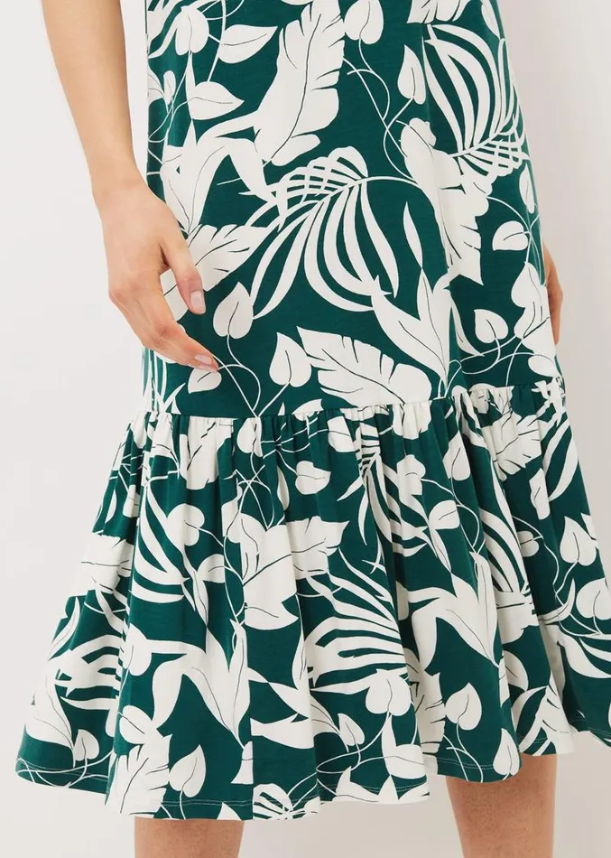 Aayra Palm Print Midaxi Dress Peacock Women Phase Eight Dresses