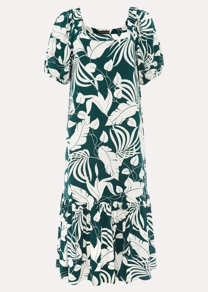 Aayra Palm Print Midaxi Dress Peacock Women Phase Eight Dresses