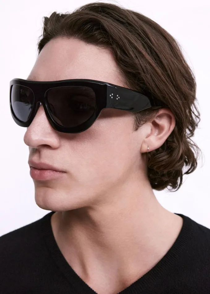 Accessories WomenMen The Frankie Shop Port Tanger Dost Sunglasses 8211 Black AcetateBlack Lens