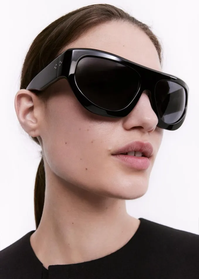 Accessories WomenMen The Frankie Shop Port Tanger Dost Sunglasses 8211 Black AcetateBlack Lens