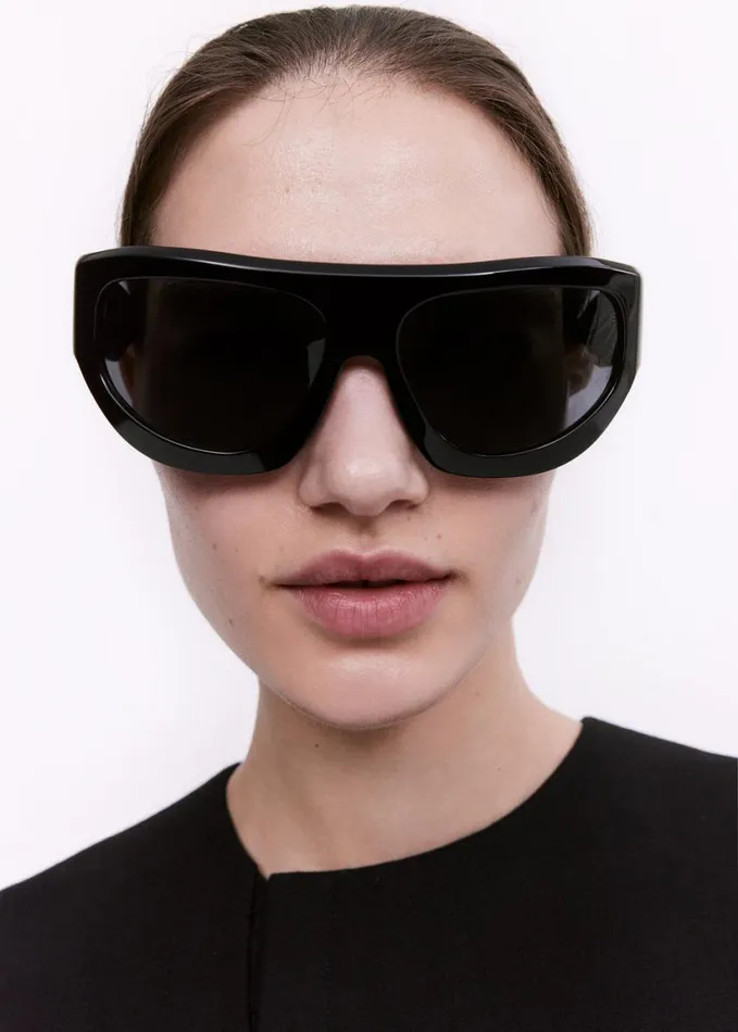 Accessories WomenMen The Frankie Shop Port Tanger Dost Sunglasses 8211 Black AcetateBlack Lens