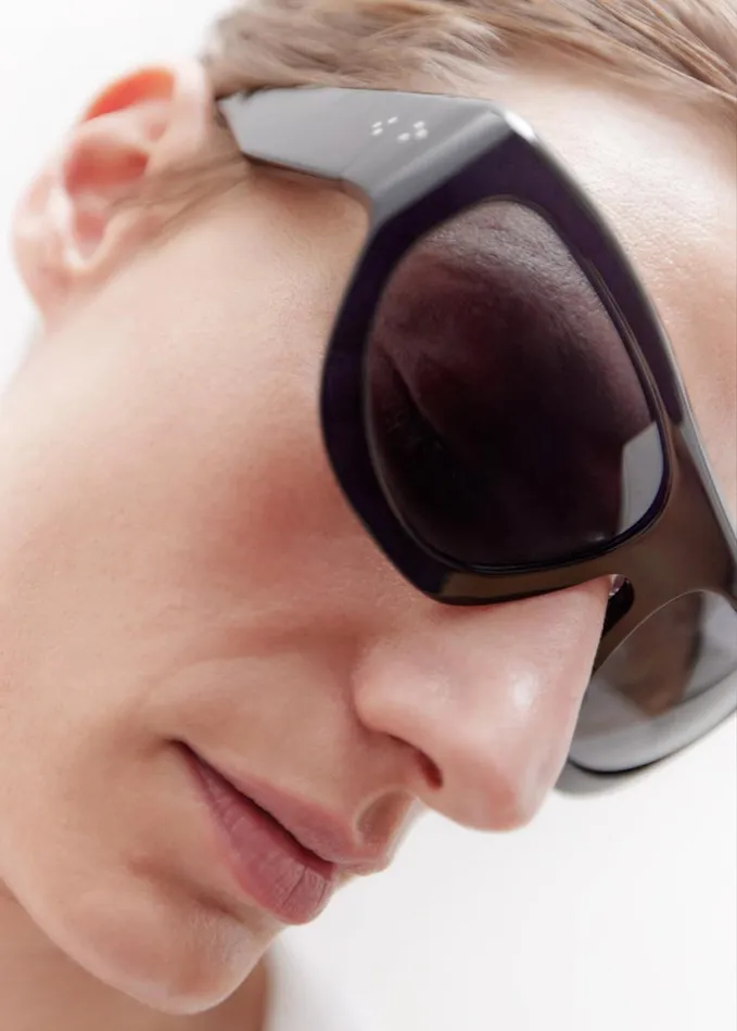 Accessories WomenMen The Frankie Shop Port Tanger Dost Sunglasses 8211 Black AcetateBlack Lens
