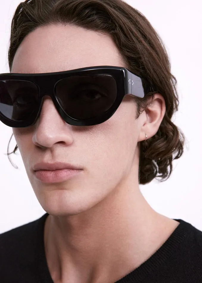 Accessories WomenMen The Frankie Shop Port Tanger Dost Sunglasses 8211 Black AcetateBlack Lens