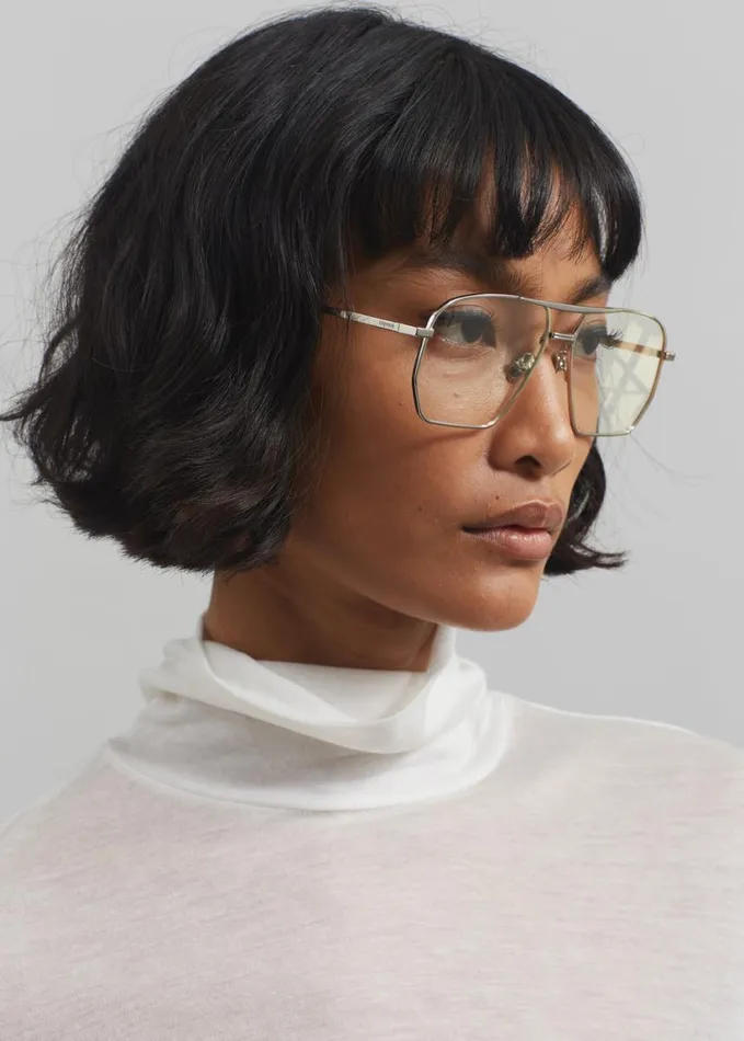 Accessories Women The Frankie Shop Coperni Aviator Sunglasses 8211 SilverClear