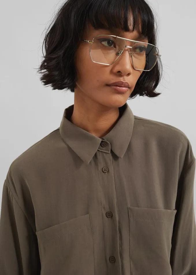 Accessories Women The Frankie Shop Coperni Aviator Sunglasses 8211 SilverClear