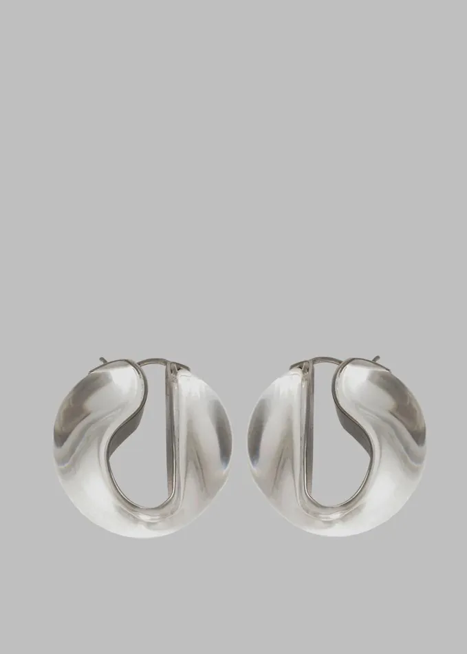 Accessories Women The Frankie Shop Coperni Logo Earrings 8211 Clear Transparent