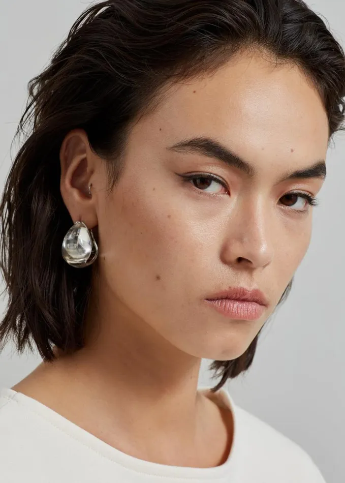 Accessories Women The Frankie Shop Coperni Logo Earrings 8211 Clear Transparent