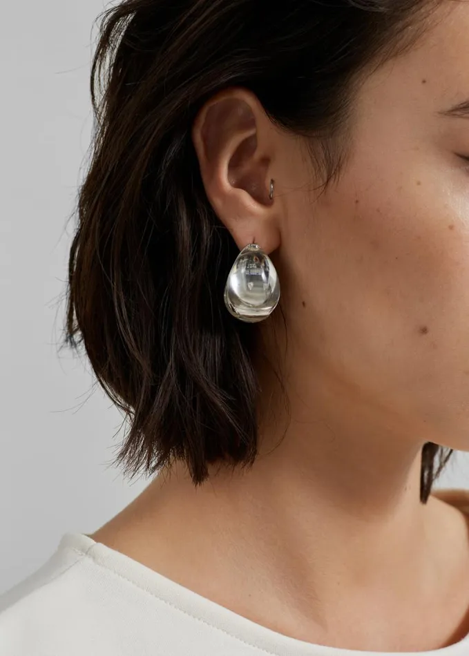 Accessories Women The Frankie Shop Coperni Logo Earrings 8211 Clear Transparent