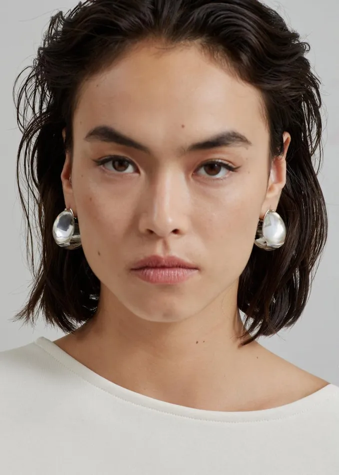 Accessories Women The Frankie Shop Coperni Logo Earrings 8211 Clear Transparent