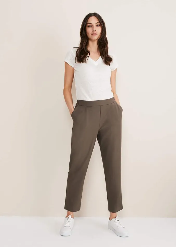 Adela Trouser Khaki Women Phase Eight Trousers