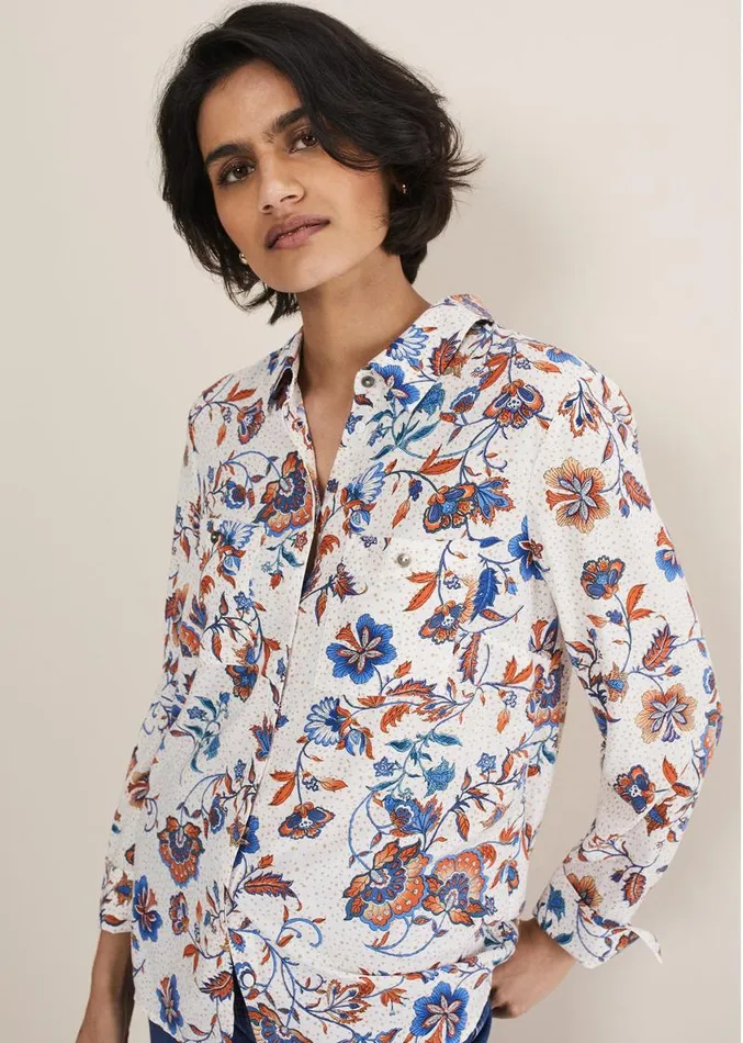 Adriel Floral Shirt Creammulti Women Phase Eight Shirts and Blouses