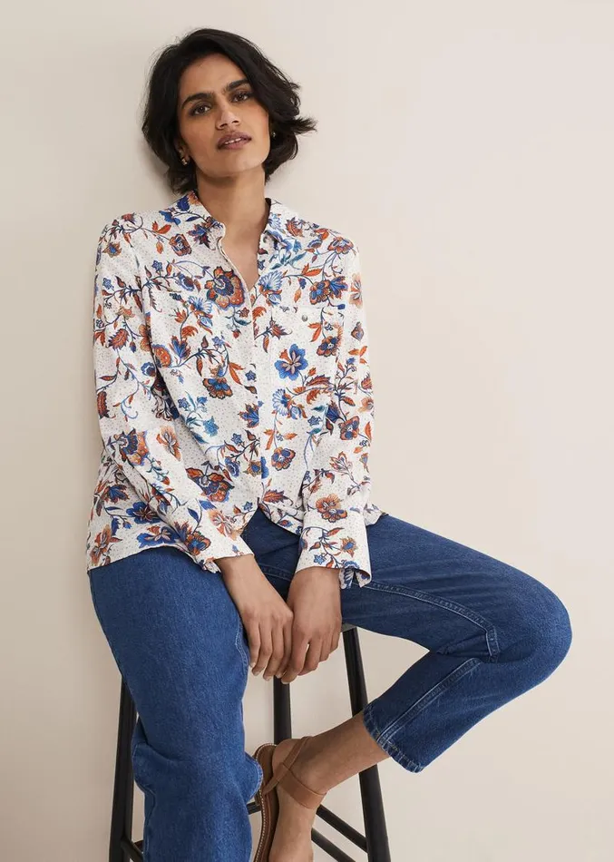 Adriel Floral Shirt Creammulti Women Phase Eight Shirts and Blouses