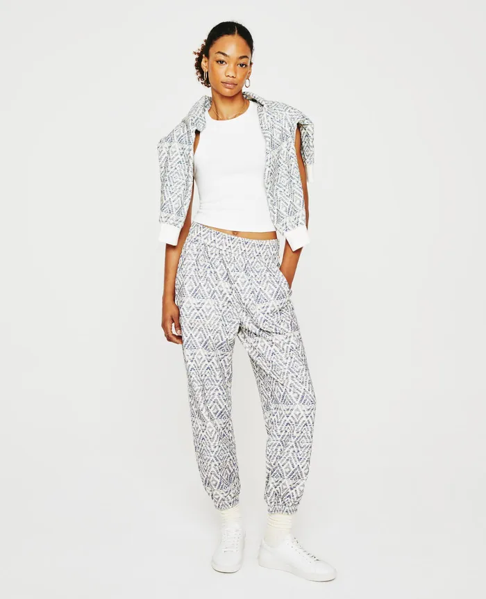 AG Jeans Pants Women Nova Sweatpant DIAMOND CHEVRON BLUE MULTI