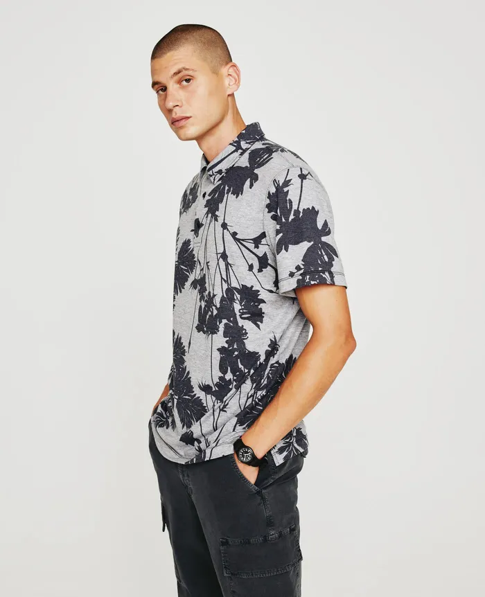 AG Jeans Polos Men Bryce Polo BOLD FLOWER HEATHER GREY MULTI AG Jeans Polos Men Bryce Polo BOLD FLOWER HEATHER GREY MULTI