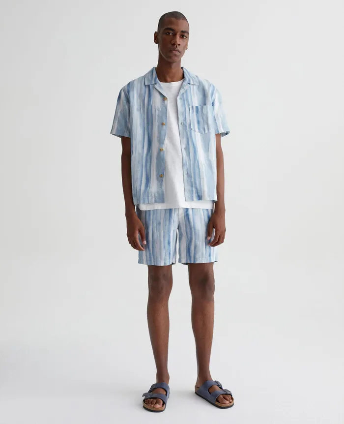 AG Jeans Shorts Men Paxton DrawCord BRUSH STROKES CLEAR SKIES