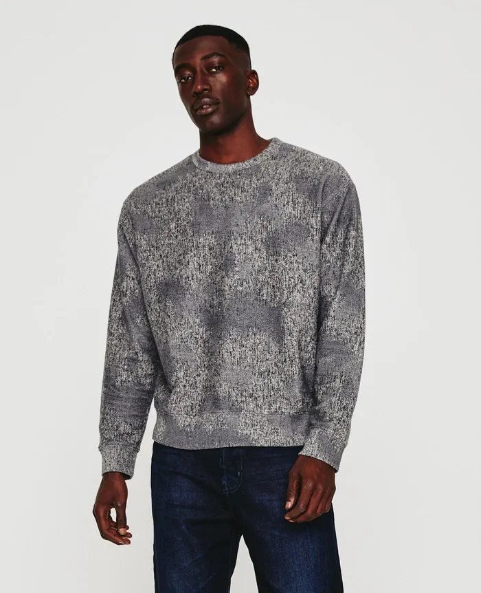 AG Jeans Sweatshirts Men Arc Crew IKAT HEATHER GREY MULTI