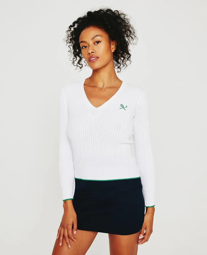AG Jeans Sweatshirts Women Weddington Varsity Sweater EB RACKET CLUB EMBLEM MATCH WH AG Jeans Sweatshirts Women Weddington Varsity Sweater EB RACKET CLUB EMBLEM MATCH WH