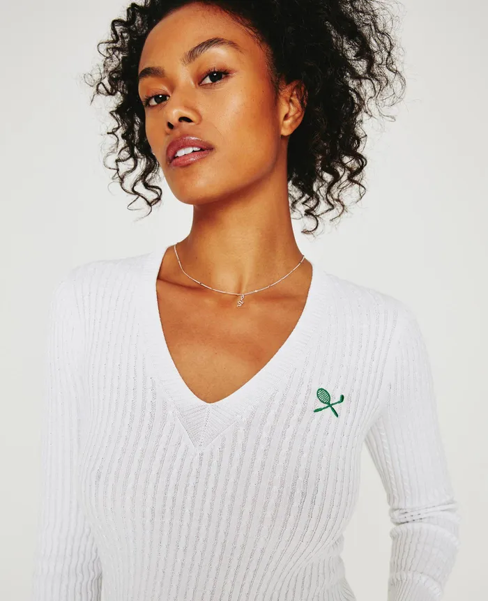 AG Jeans Sweatshirts Women Weddington Varsity Sweater EB RACKET CLUB EMBLEM MATCH WH AG Jeans Sweatshirts Women Weddington Varsity Sweater EB RACKET CLUB EMBLEM MATCH WH