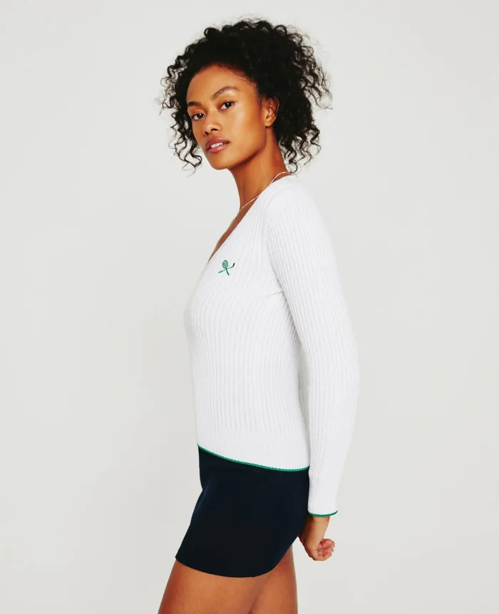 AG Jeans Sweatshirts Women Weddington Varsity Sweater EB RACKET CLUB EMBLEM MATCH WH AG Jeans Sweatshirts Women Weddington Varsity Sweater EB RACKET CLUB EMBLEM MATCH WH
