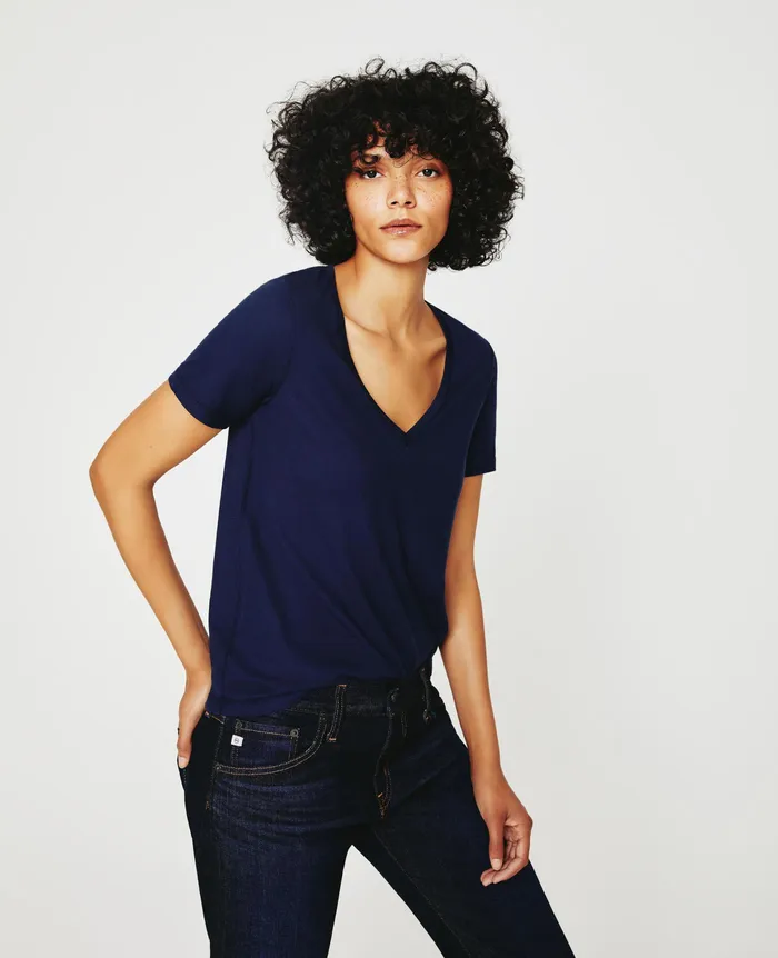 AG Jeans Tees and Tanks Women Jagger Vee DEEP NAVY