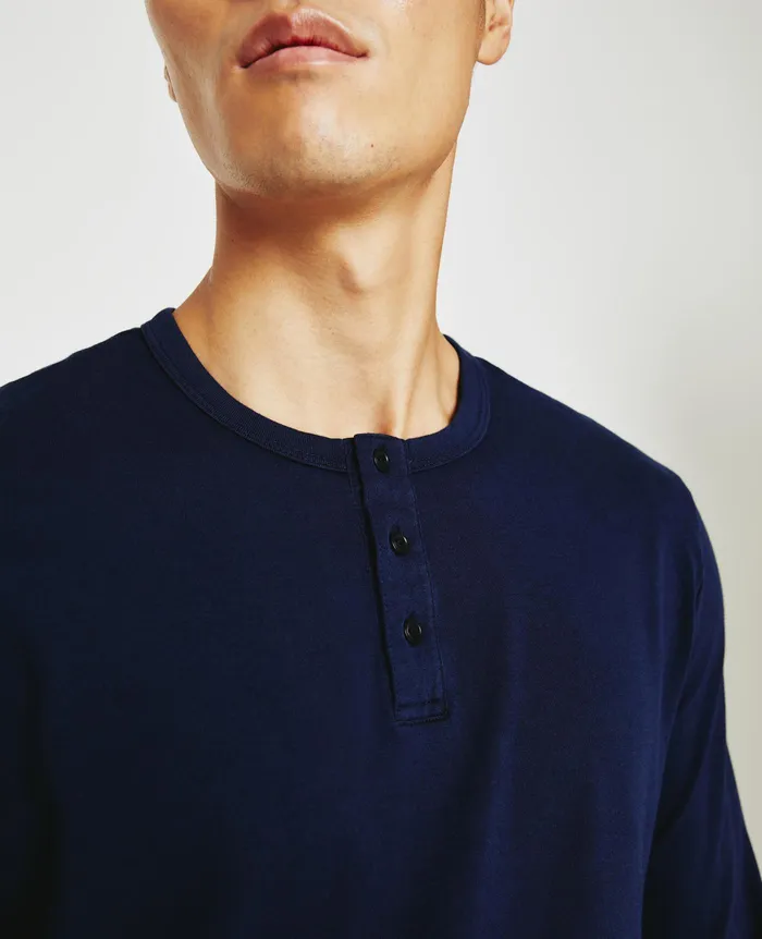 AG Jeans Tees Men Bryce Long Sleeve Henley DEEP NAVY