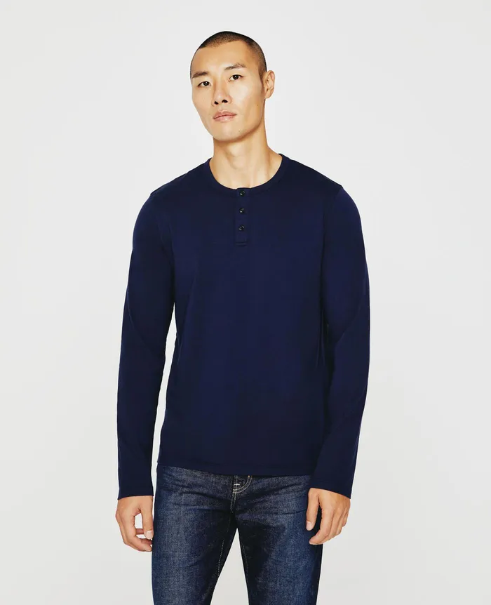 AG Jeans Tees Men Bryce Long Sleeve Henley DEEP NAVY AG Jeans Tees Men Bryce Long Sleeve Henley DEEP NAVY