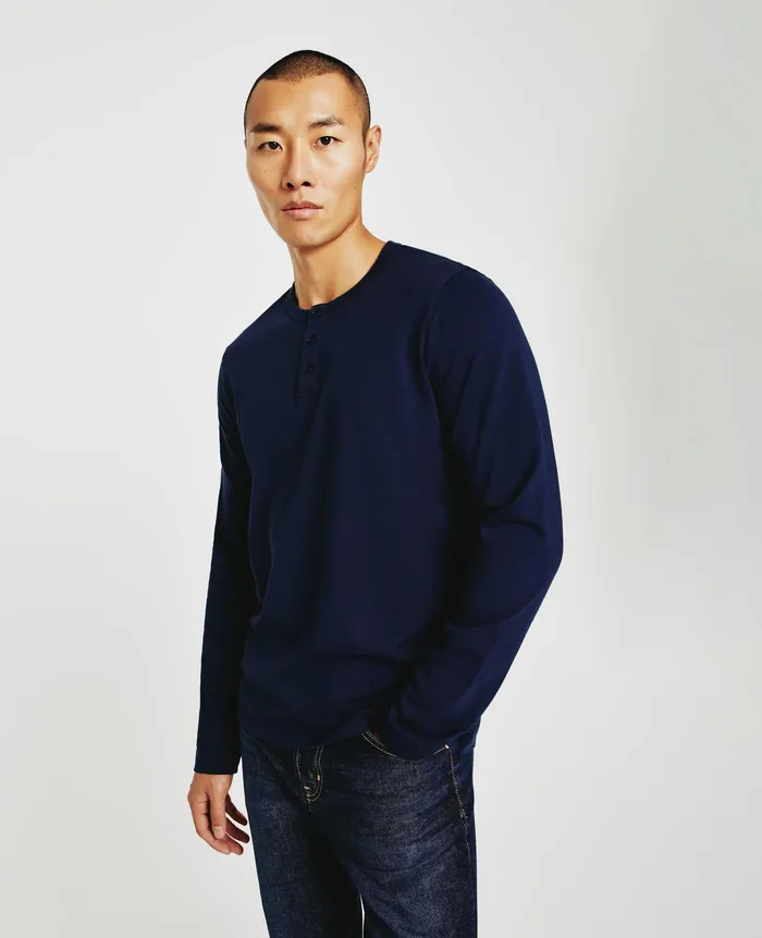 AG Jeans Tees Men Bryce Long Sleeve Henley DEEP NAVY AG Jeans Tees Men Bryce Long Sleeve Henley DEEP NAVY