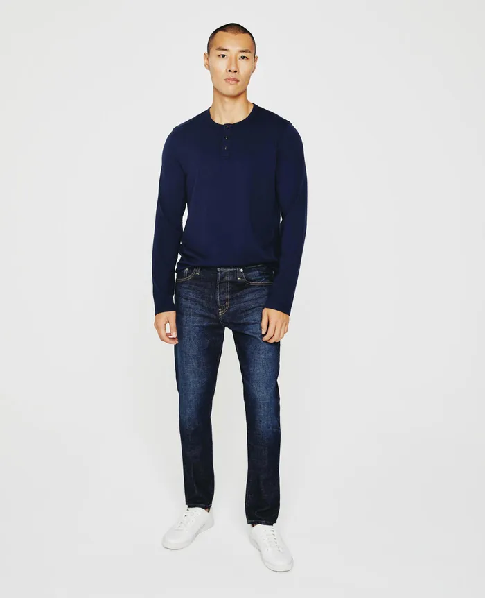 AG Jeans Tees Men Bryce Long Sleeve Henley DEEP NAVY AG Jeans Tees Men Bryce Long Sleeve Henley DEEP NAVY