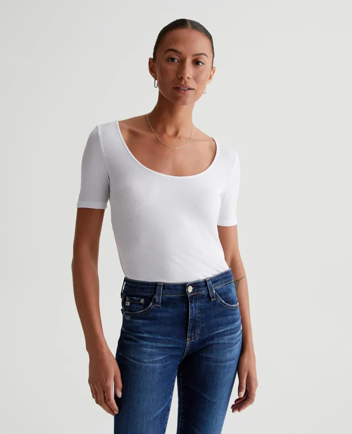 AG Jeans Tops and Shirts Women Jaxon Scoop TRUE WHITE