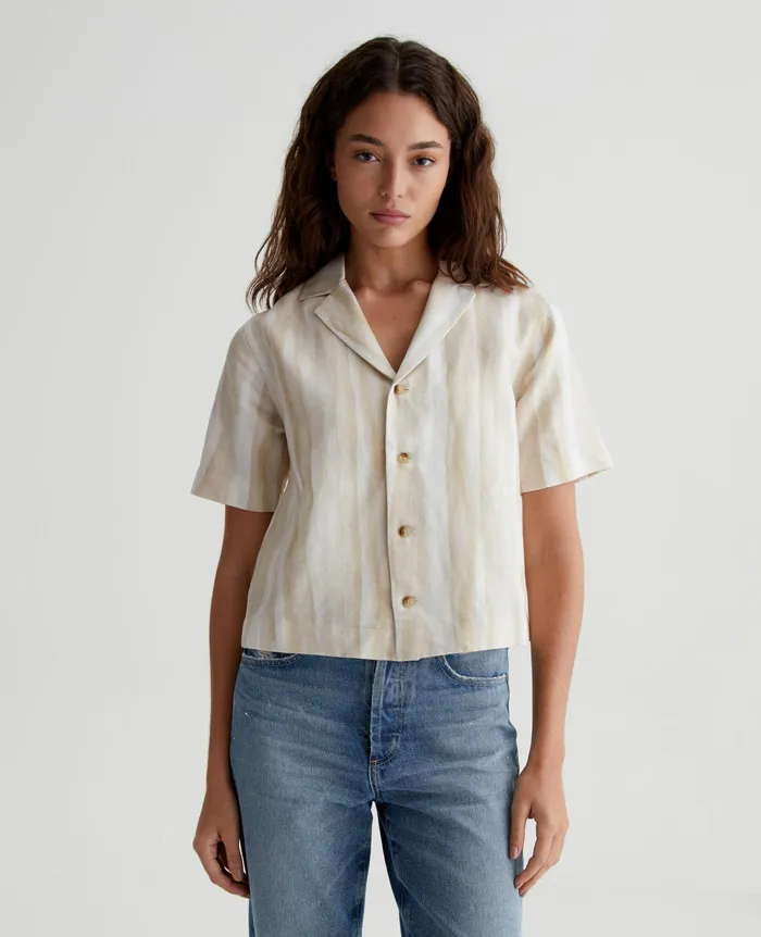 AG Jeans Tops and Shirts Women Koa BRUSH STROKES BEIGE MULTI