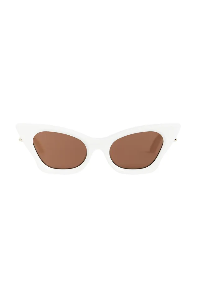 Aje Aje X Local Supply The Cat Eye Sunglasses Whitebrown Lens Women Sunglasses