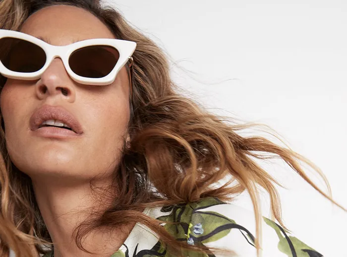 Aje Aje X Local Supply The Cat Eye Sunglasses Whitebrown Lens Women Sunglasses