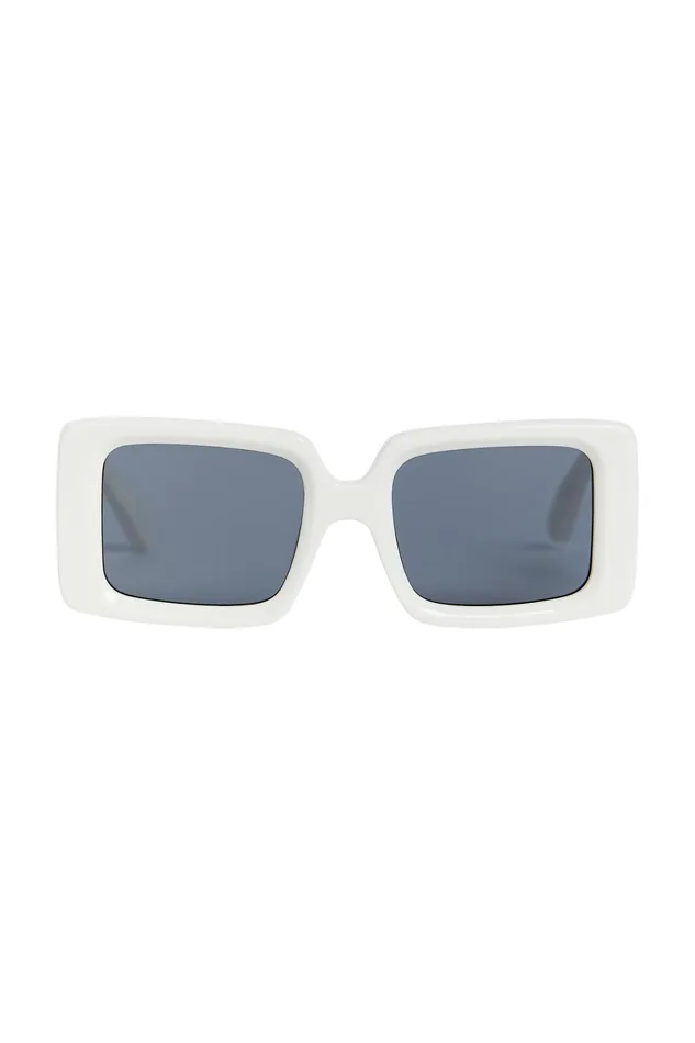 Aje Aje X Local Supply The Square Sunglasses Whitegrey Lens Women Sunglasses