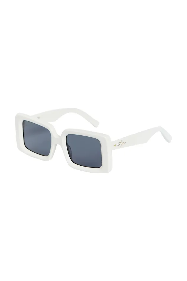 Aje Aje X Local Supply The Square Sunglasses Whitegrey Lens Women Sunglasses