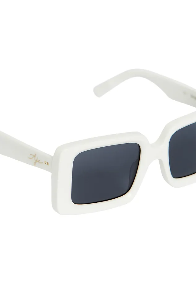 Aje Aje X Local Supply The Square Sunglasses Whitegrey Lens Women Sunglasses