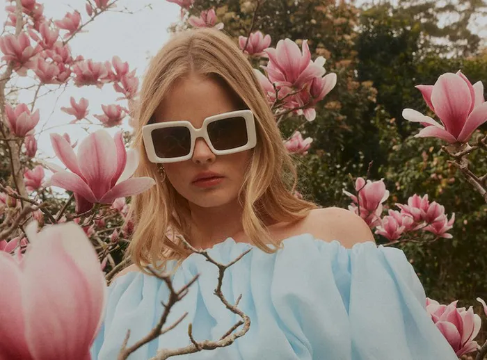 Aje Aje X Local Supply The Square Sunglasses Whitegrey Lens Women Sunglasses