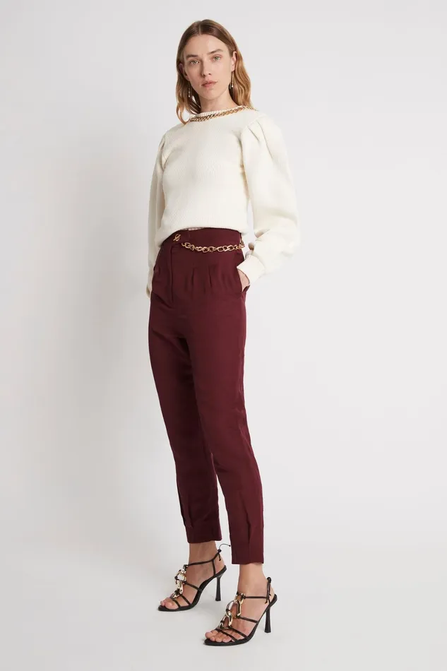 Aje Annabelle Chain Link Pant Chestnut Red Women Pants