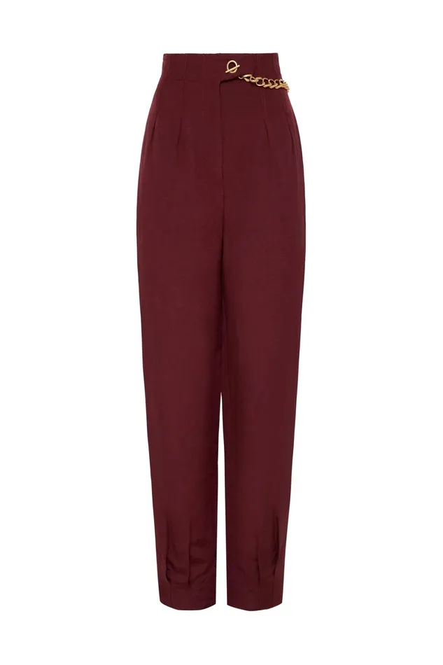 Aje Annabelle Chain Link Pant Chestnut Red Women Pants