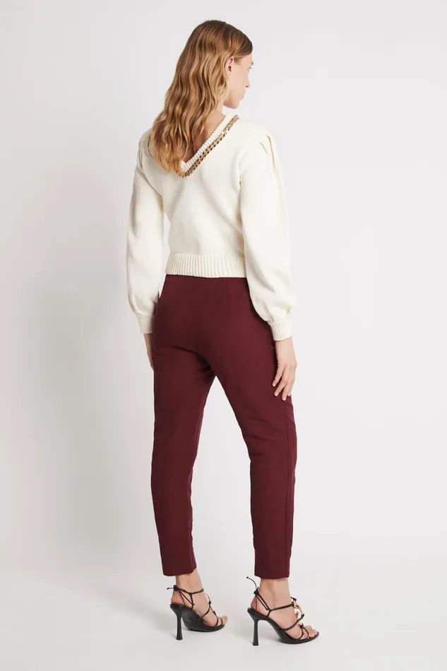 Aje Annabelle Chain Link Pant Chestnut Red Women Pants