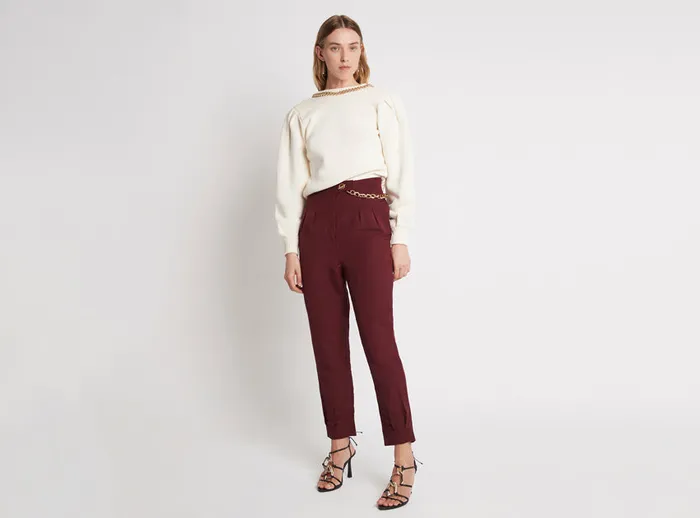Aje Annabelle Chain Link Pant Chestnut Red Women Pants