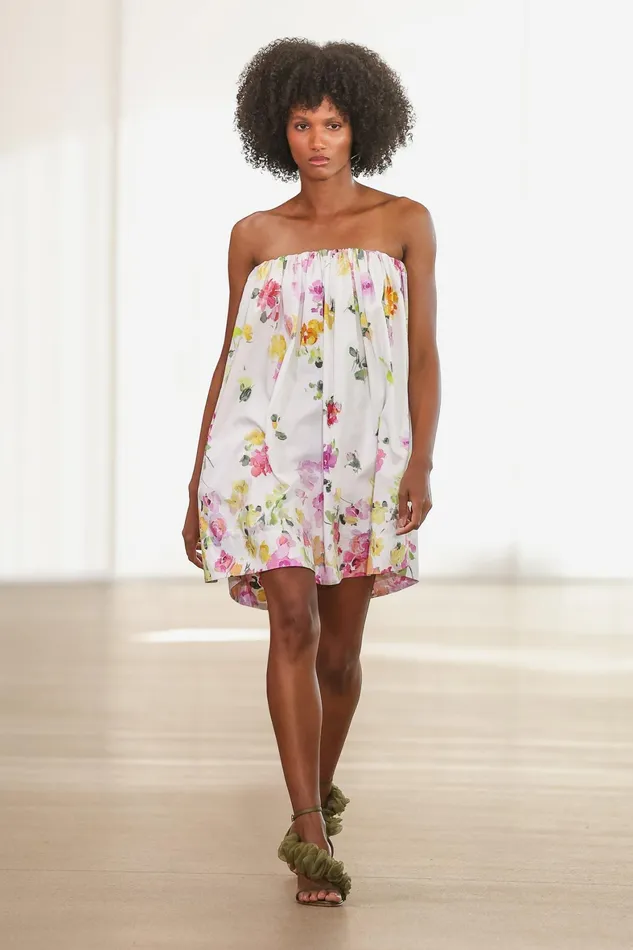 Aje Ayla Strapless Mini Dress Scattered Floral Women Dresses