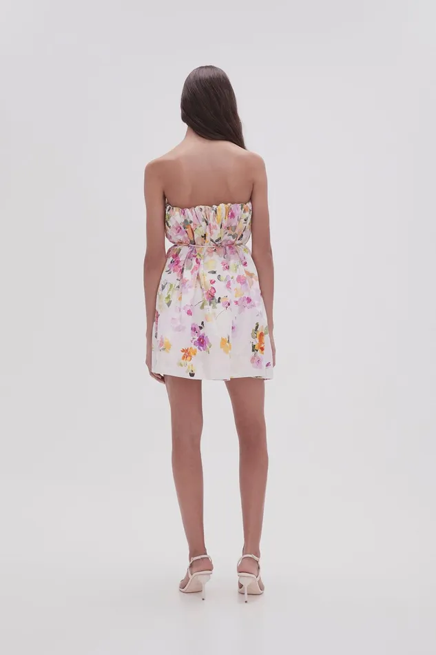 Aje Ayla Strapless Mini Dress Scattered Floral Women Dresses