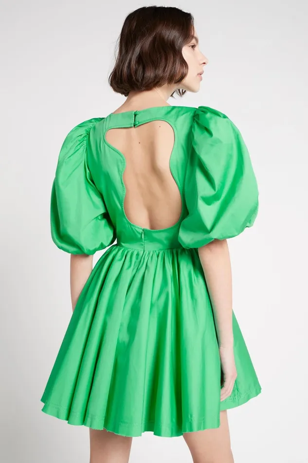 Aje Colette Abstract Cut Out Mini Dress Grass Green Women Dresses