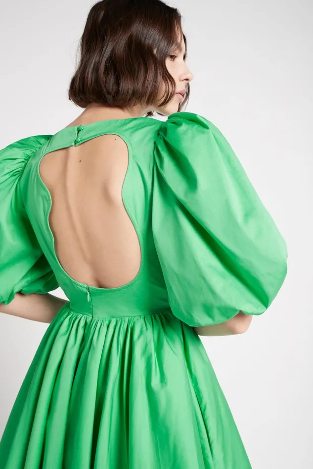 Aje Colette Abstract Cut Out Mini Dress Grass Green Women Dresses