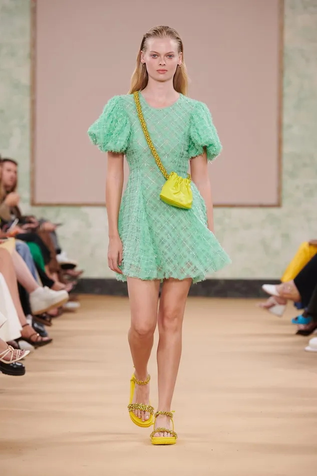 Aje Context Embellished Mini Dress Marine Green Women Dresses