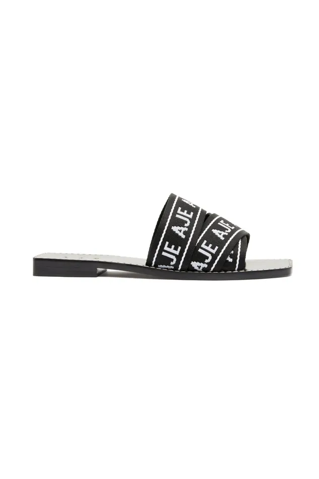 Aje Cosmos Logo Slide Black Women Leather