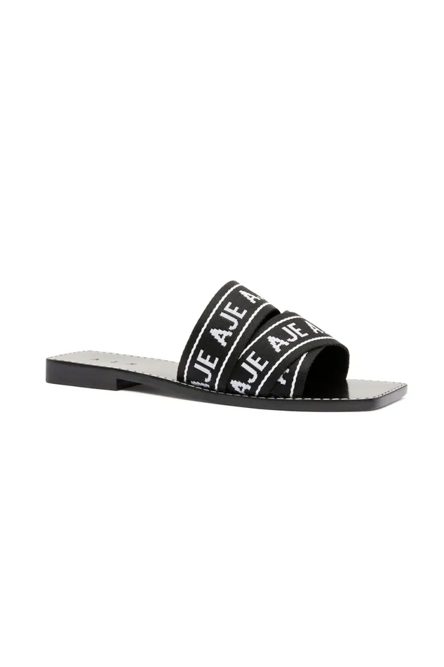 Aje Cosmos Logo Slide Black Women Leather