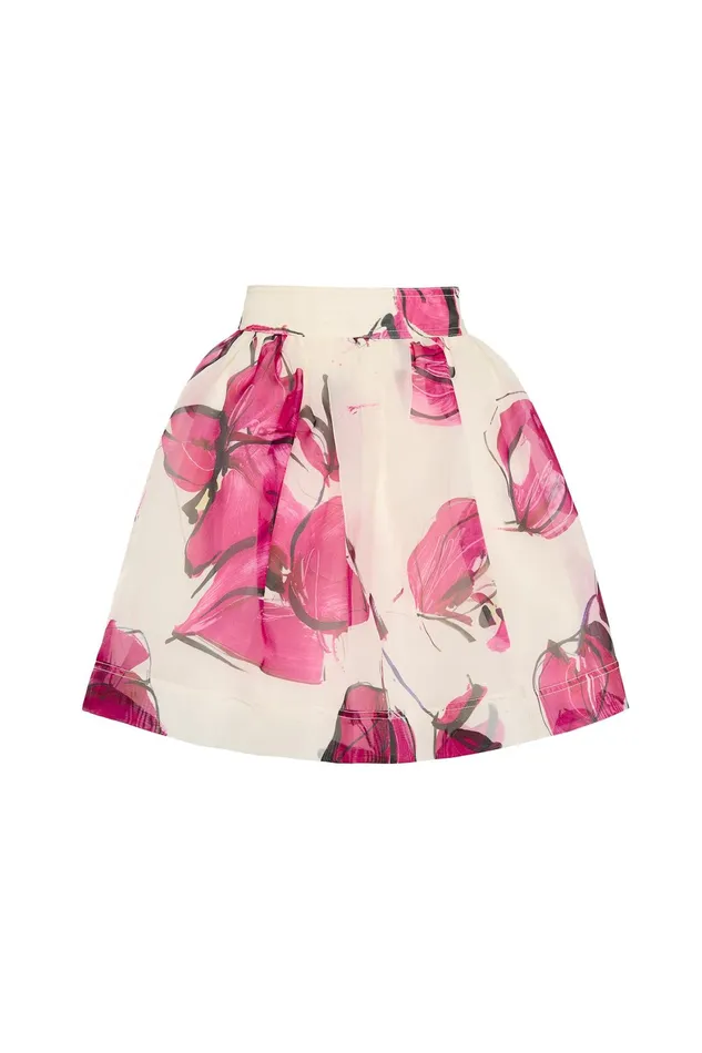 Aje Dixie Flared Mini Skirt Falling Florals Women Skirts