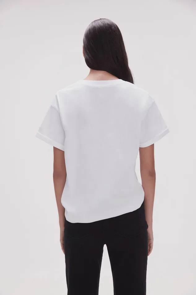 Aje Ella Embellished Logo Tee Whitesilver Women Tees